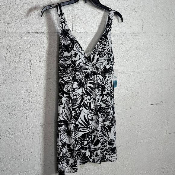 Swim Solutions Women's Floral-Print Flyaway Swim Dress Oasis Floral 16 $102 - Picture 5 of 13